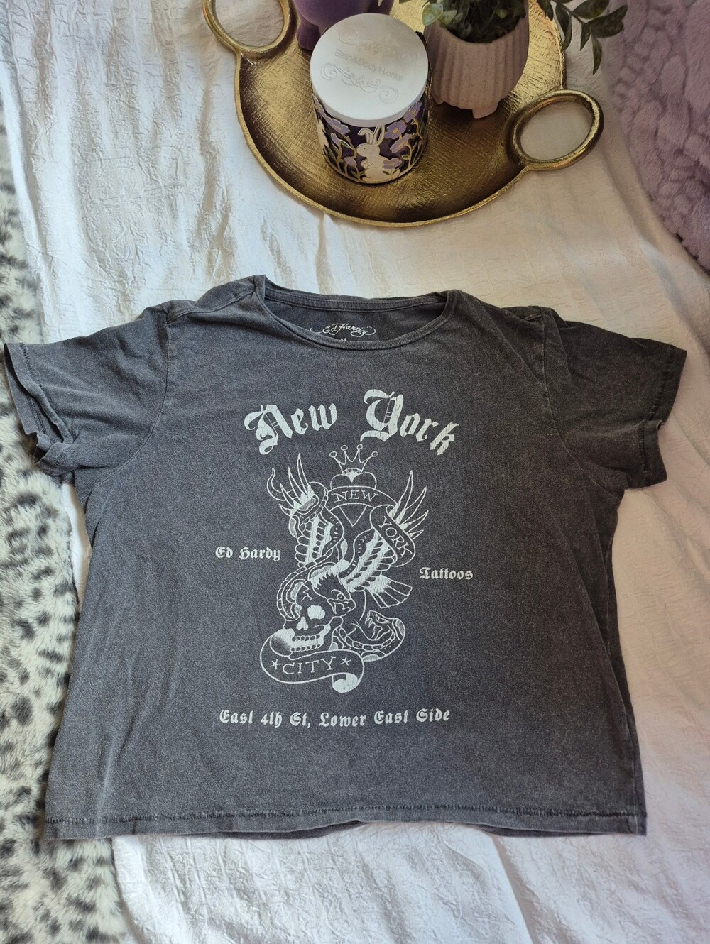 Ed Hardy Grey Snake Eagle Skull Baby T Shirt